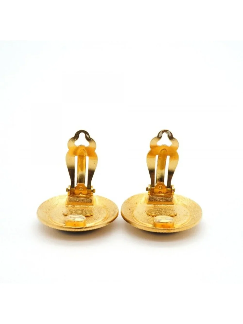 Chanel Earrings Vintage CC Logo Round